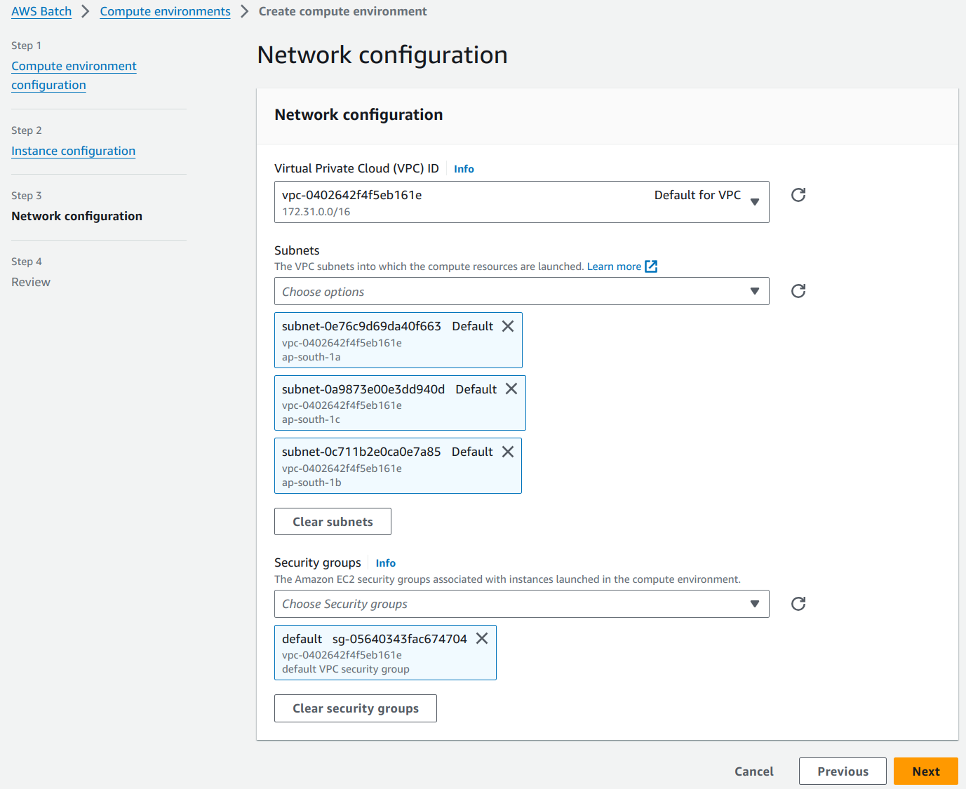 Network configuration 