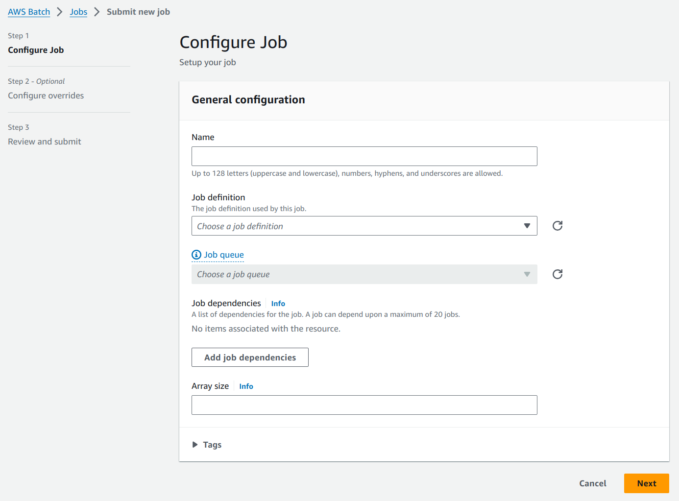 Configure job .1