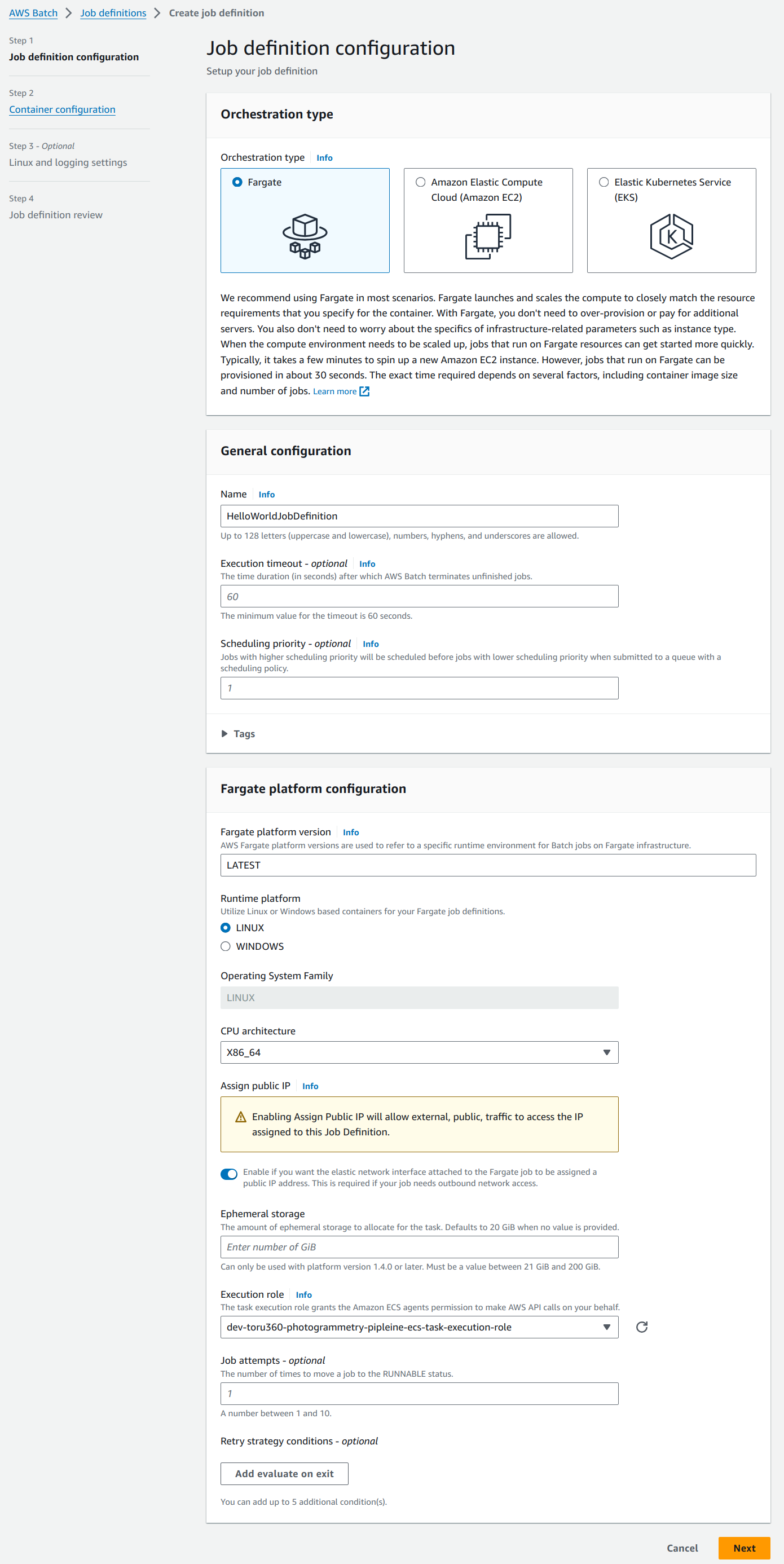 job definition configuration .2